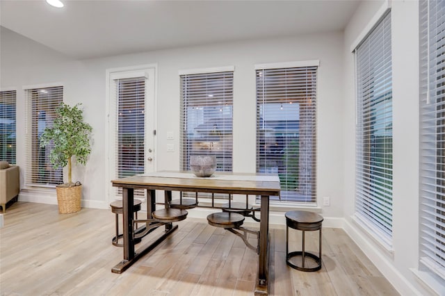 2327 Partridgeberry Ln, Katy, TX 77494 - dining space featuring light wood-type flooring, baseboards, and recessed lighting