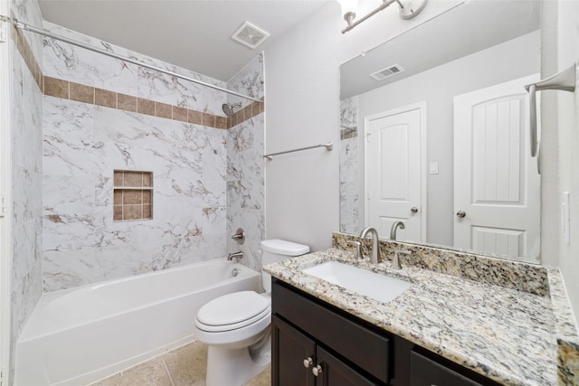 21606 Hansom Dr, Porter, TX 77365 - full bath with toilet, shower / washtub combination, vanity, and tile patterned flooring