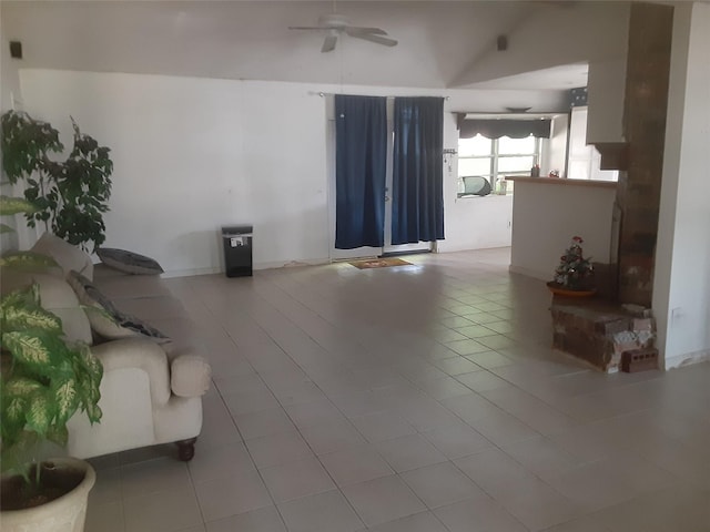 4927 Algernon Dr, Spring, TX 77373 - living room featuring ceiling fan and tile patterned floors
