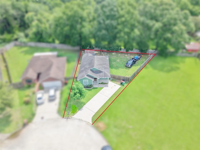 1314 Robert St, Baytown, TX 77521 - view from above of property featuring property parcel outlined