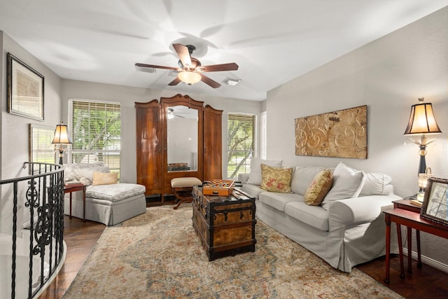 5610 Edgewick Ct, Houston, TX 77069 - living room with ceiling fan and wood finished floors