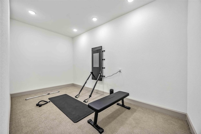 1922 Kessler Point Pl, Katy, TX 77493 - workout room with carpet floors, recessed lighting, and baseboards