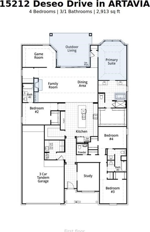 15212 Deseo Dr, Conroe, TX 77302 - home floor plan