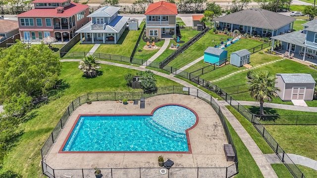 607 29th St, Dickinson, TX 77539 - aerial perspective of suburban area with a pool