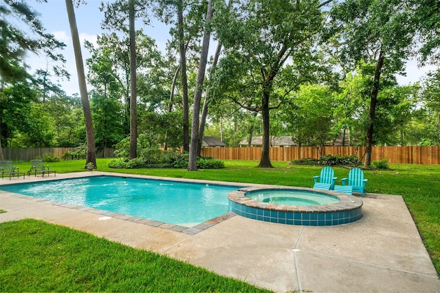 1710 Magnolia Ln, Kingwood, TX 77339 - view of pool featuring a patio and a pool with connected hot tub