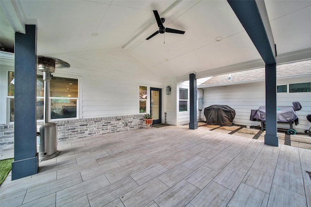 1345 Curtin St, Houston, TX 77018 - view of patio / terrace with grilling area and a ceiling fan