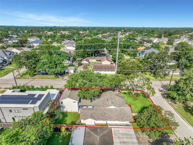 1345 Curtin St, Houston, TX 77018 - aerial view of residential area with property parcel outlined