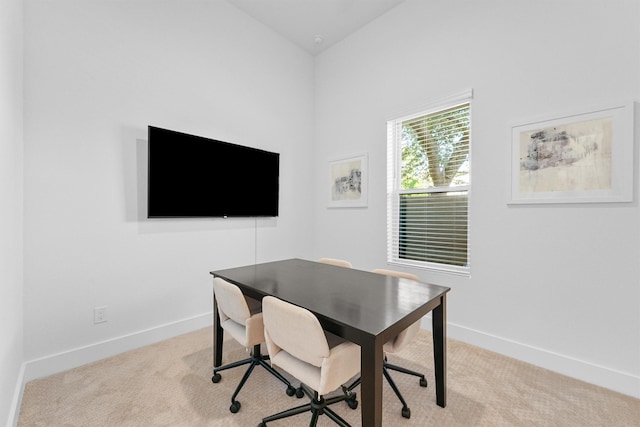 1503 Vermont St Unit D, Houston, TX 77006 - office with carpet floors, baseboards, and lofted ceiling