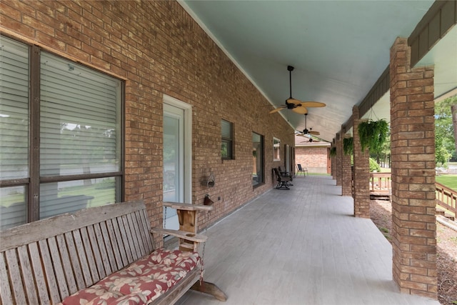 2207 Azalea Cir, Huntsville, TX 77340 - view of patio / terrace with a ceiling fan and a porch
