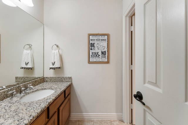 27 Medley Ln, The Woodlands, TX 77382 - bathroom with vanity and tile patterned floors