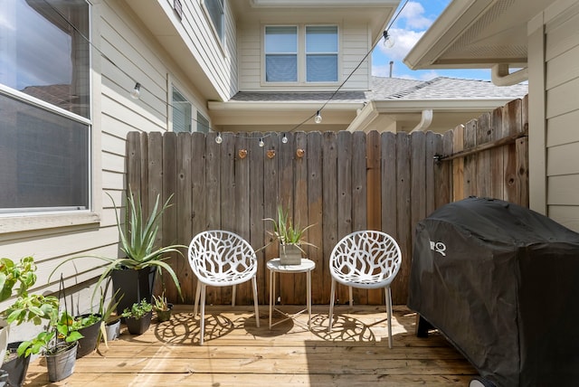 27 Medley Ln, The Woodlands, TX 77382 - wooden deck featuring grilling area