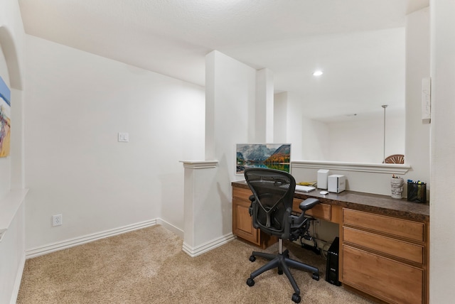 27 Medley Ln, The Woodlands, TX 77382 - home office featuring light carpet and baseboards