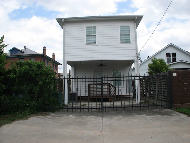 2405 Keene St, Houston, TX 77009 - view of front of house with ceiling fan and cooling unit