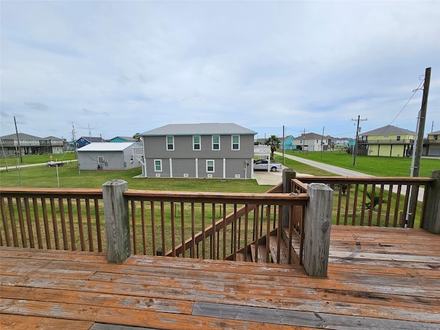 970 Olive Dr, Crystal Beach, TX 77650 - deck with a residential view and a lawn