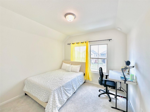7014 Anacua Berry Cir, Katy, TX 77493 - carpeted bedroom with lofted ceiling, baseboards, and an office area