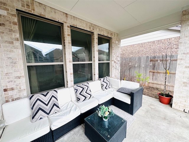 7014 Anacua Berry Cir, Katy, TX 77493 - view of patio / terrace with outdoor lounge area and fence
