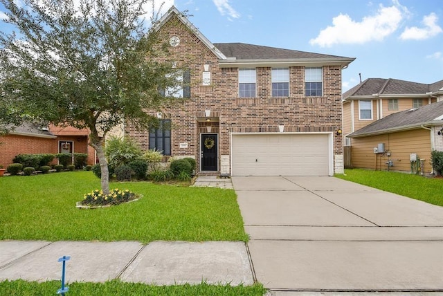 1193 Stallion Rdg, Alvin, TX 77511 - view of front of home with brick siding, driveway, and a garage