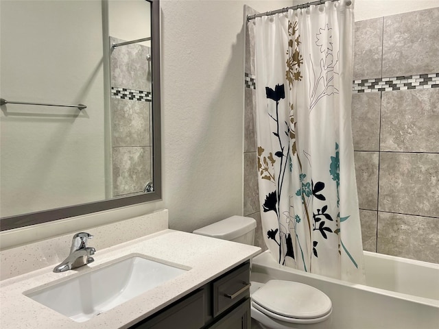 2338 Vanessa Cay Ln, La Porte, TX 77571 - bathroom with toilet, shower / tub combo, and vanity