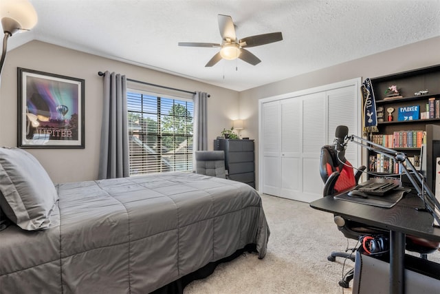 17326 Meadow Heights Dr, Houston, TX 77095 - bedroom featuring a closet, carpet floors, and ceiling fan