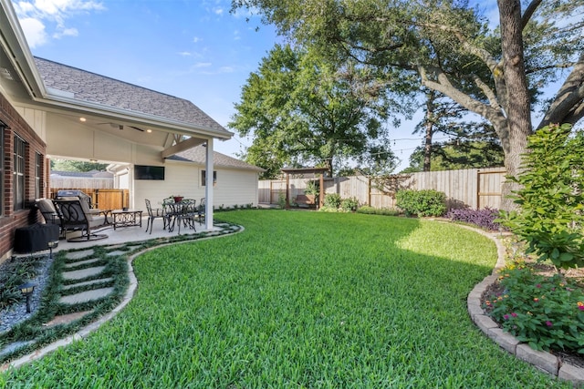 17326 Meadow Heights Dr, Houston, TX 77095 - view of yard featuring a patio area