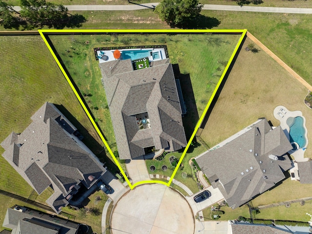 view of property location featuring property parcel outlined and a pool