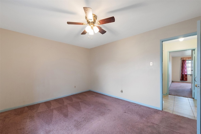 6046 Harbrook Dr, Houston, TX 77087 - spare room with light colored carpet, ceiling fan, and baseboards