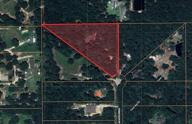 14068 Tower Glen Dr, Conroe, TX 77306 - map of property location with property parcel outlined