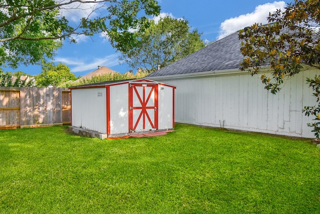 view of shed