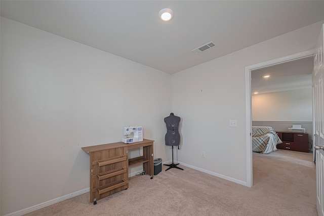 14502 Myrtle Hill Dr, Houston, TX 77069 - office with light carpet, baseboards, and recessed lighting