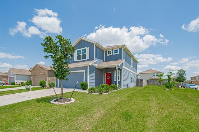 14502 Myrtle Hill Dr, Houston, TX 77069 - view of front facade featuring board and batten siding, concrete driveway, and an attached garage