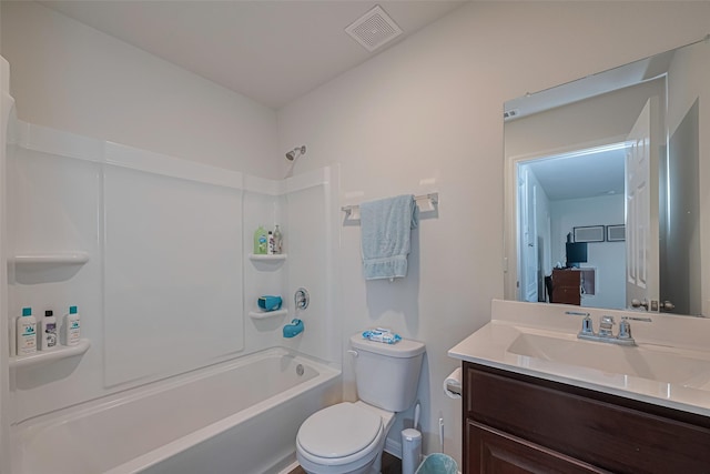 14502 Myrtle Hill Dr, Houston, TX 77069 - full bathroom featuring toilet, vanity, and shower / washtub combination