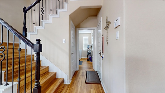 1911 Thunder Ridge Way, Houston, TX 77089 - entrance foyer featuring light wood-style flooring, baseboards, and stairs