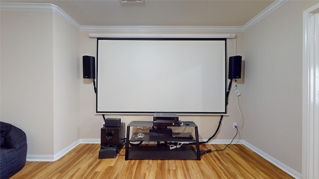1911 Thunder Ridge Way, Houston, TX 77089 - home theater with wood finished floors, baseboards, and ornamental molding