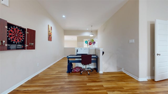 1911 Thunder Ridge Way, Houston, TX 77089 - office featuring wood finished floors, baseboards, and recessed lighting