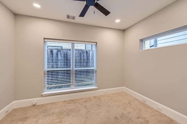 407 N Nagle St Unit E, Houston, TX 77003 - carpeted spare room with ceiling fan, recessed lighting, and baseboards