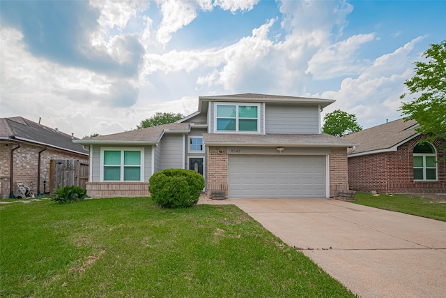 8547 Sparkling Springs Dr, Houston, TX 77095 - view of front of property with an attached garage, concrete driveway, brick siding, and roof with shingles