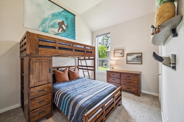 16707 Ramsay Cascades Dr, Humble, TX 77346 - bedroom featuring vaulted ceiling, light colored carpet, and baseboards