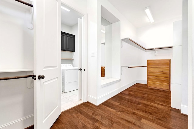 30622 Indigo Falls Dr, Fulshear, TX 77423 - spacious closet featuring washer / dryer and wood finished floors