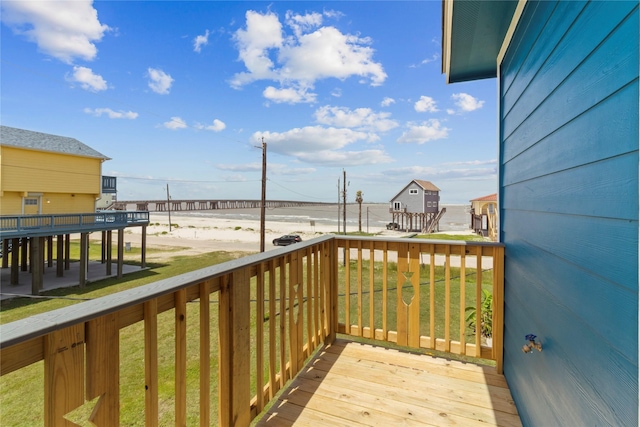 206 San Luis Blvd, Freeport, TX 77541 - deck featuring a water view and a yard