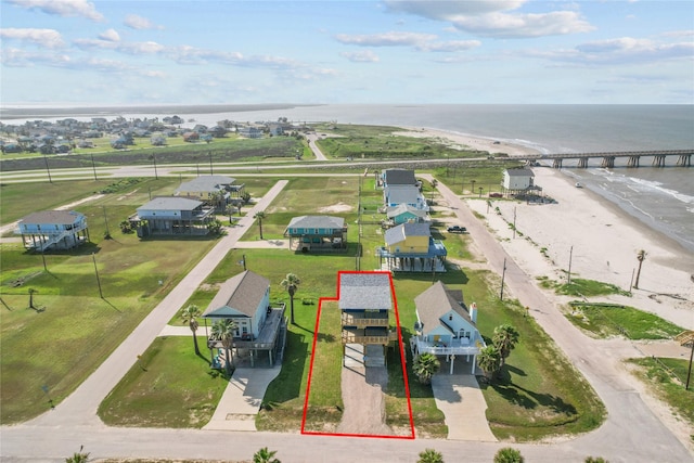 206 San Luis Blvd, Freeport, TX 77541 - aerial overview of property's location with a large body of water and property boundaries highlighted