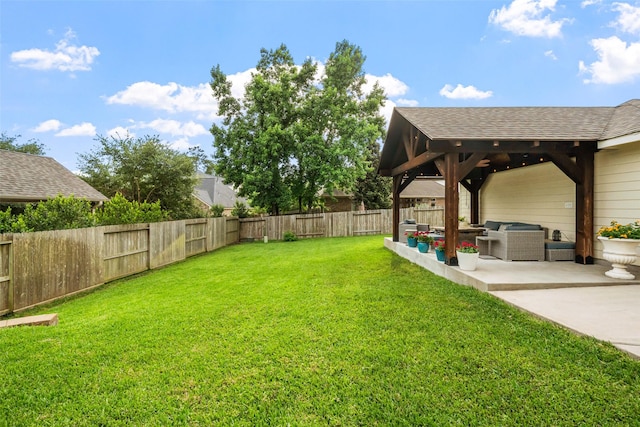 2510 Eagle Post Dr, Conroe, TX 77304 - view of yard featuring an outdoor living space, a patio, and a gazebo