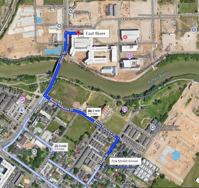 412 N Nagle St, Houston, TX 77003 - aerial map of property and surrounding area