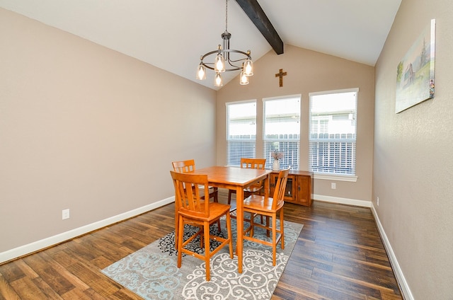705 Seydler St, East Bernard, TX 77435 - dining space with a chandelier, dark wood finished floors, and baseboards