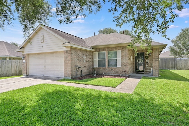 2910 Meridian Bay Ln, Dickinson, TX 77539 - ranch-style home featuring brick siding, a garage, driveway, and roof with shingles