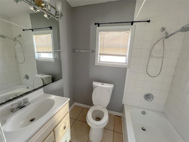 1600 Ash St, Baytown, TX 77520 - full bath with toilet, tub / shower combination, tile patterned flooring, and vanity