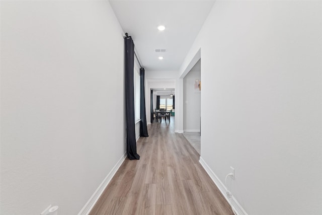 7258 Allendale Arbor Ct, Cypress, TX 77433 - corridor with light wood-type flooring, baseboards, and recessed lighting