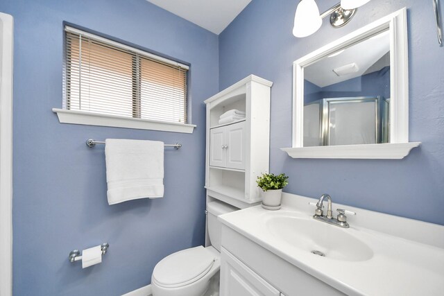730 Columbia Ln, Deer Park, TX 77536 - full bath featuring vanity, toilet, and a shower stall
