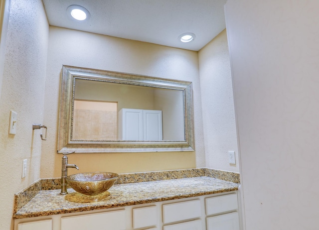 2425 Holly Hall St Unit 149, Houston, TX 77054 - bathroom with vanity and a textured wall