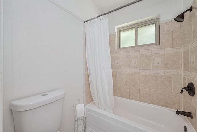 7011 Maple Fox Dr, Humble, TX 77338 - bathroom with shower / tub combo with curtain and toilet