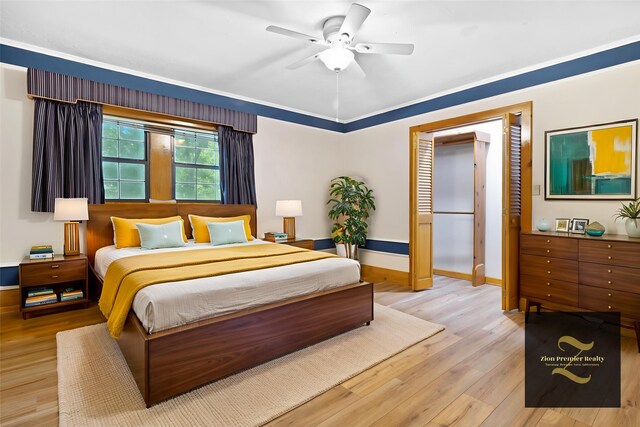 1000 W Polk St, Livingston, TX 77351 - bedroom featuring light wood finished floors, baseboards, and ceiling fan
